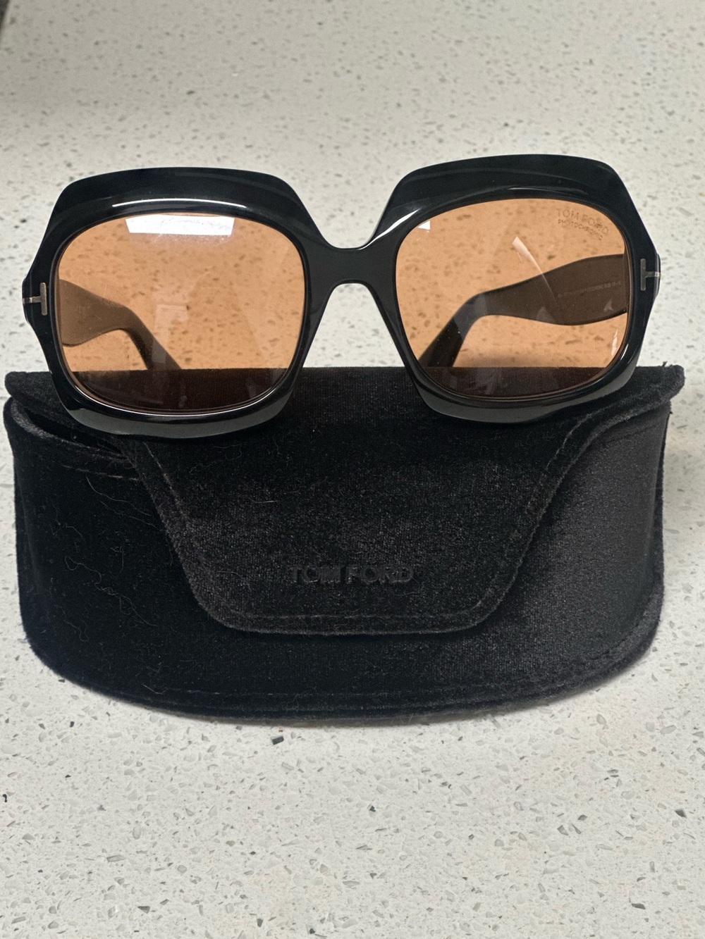 Tom Ford Black Frame Sunglasses with Brown Lenses